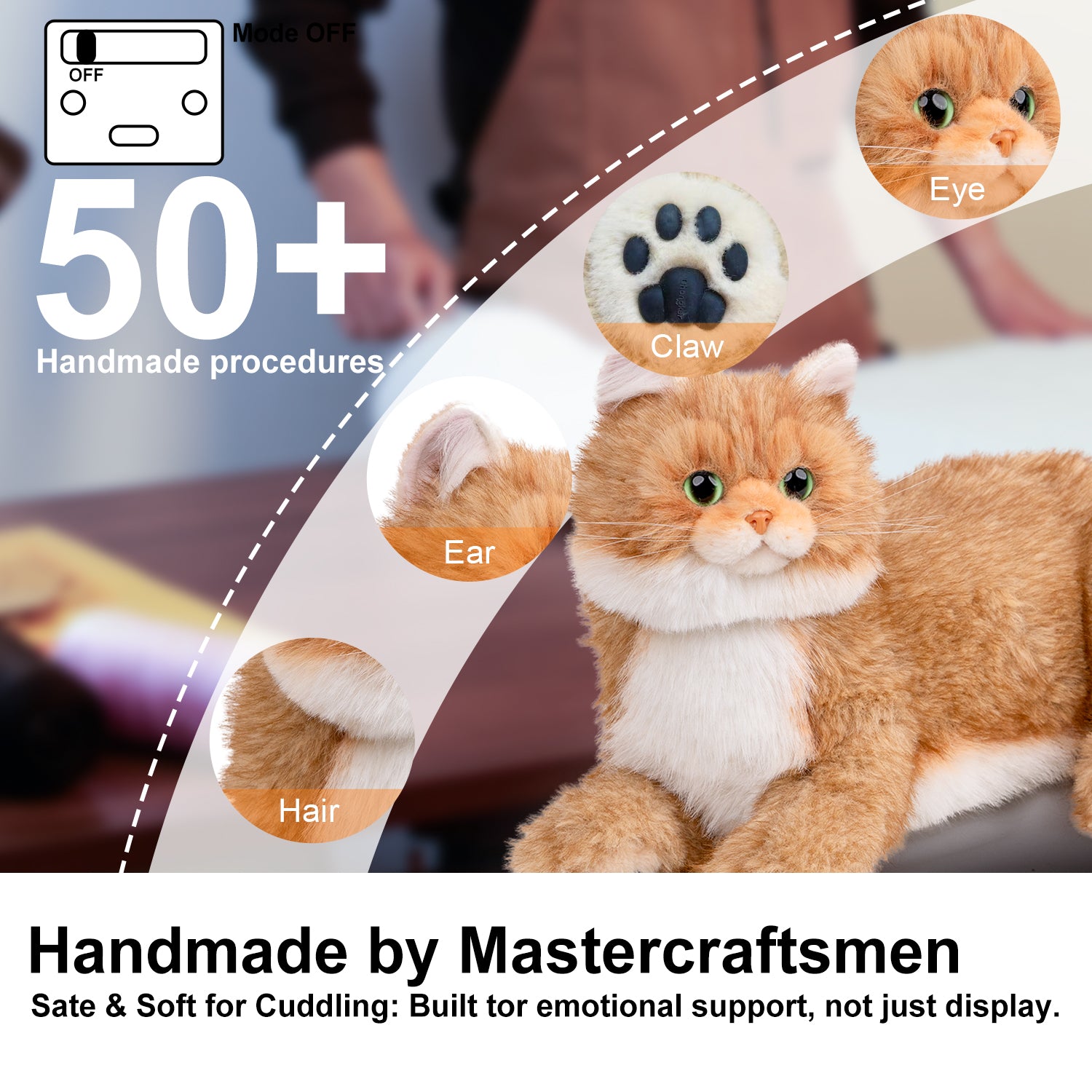 Percy 2.0 Golden British Short Hair Cat- Heartbeat Pur,Voice Robonic Cat