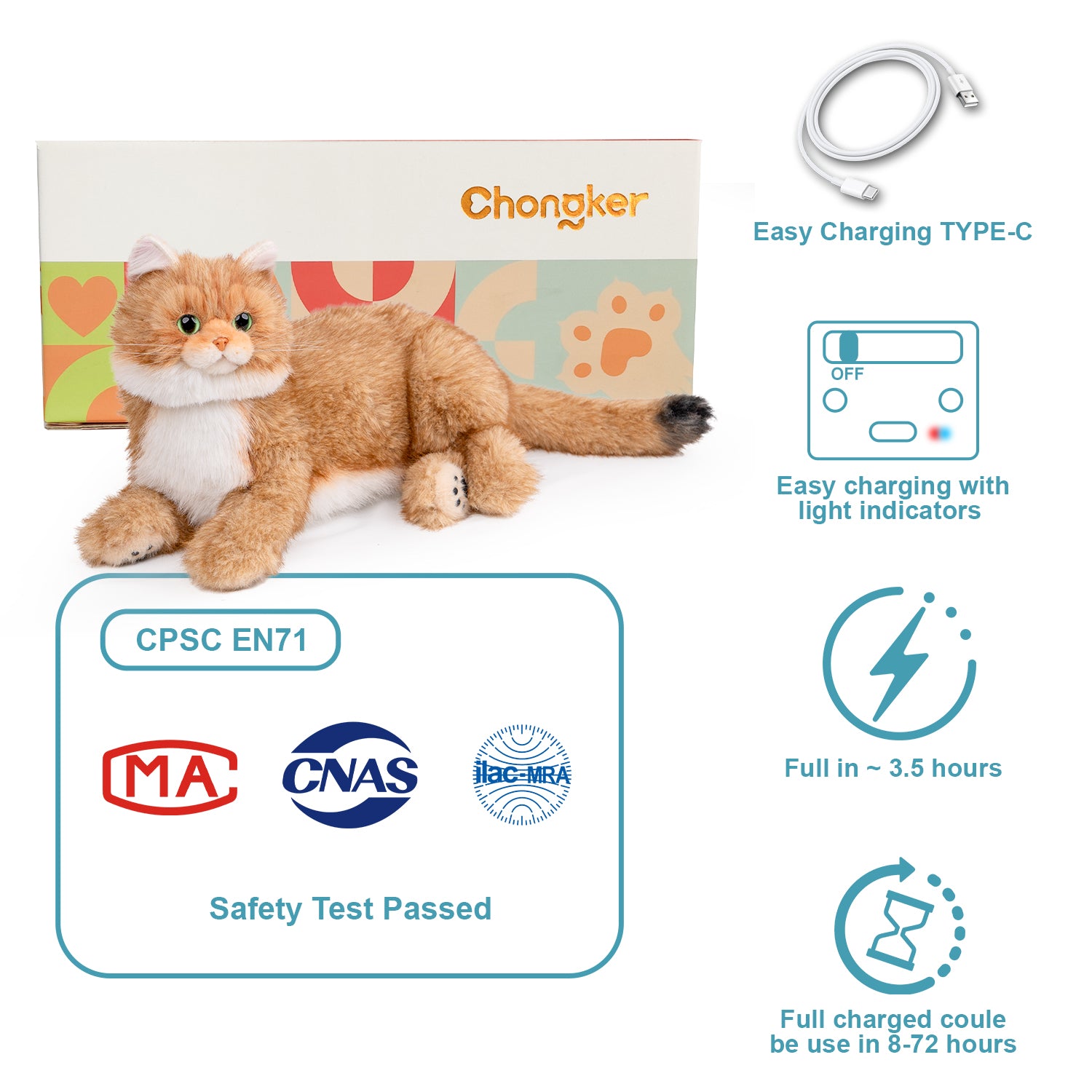 Percy 2.0 Golden British Short Hair Cat- Heartbeat Pur,Voice Robonic Cat