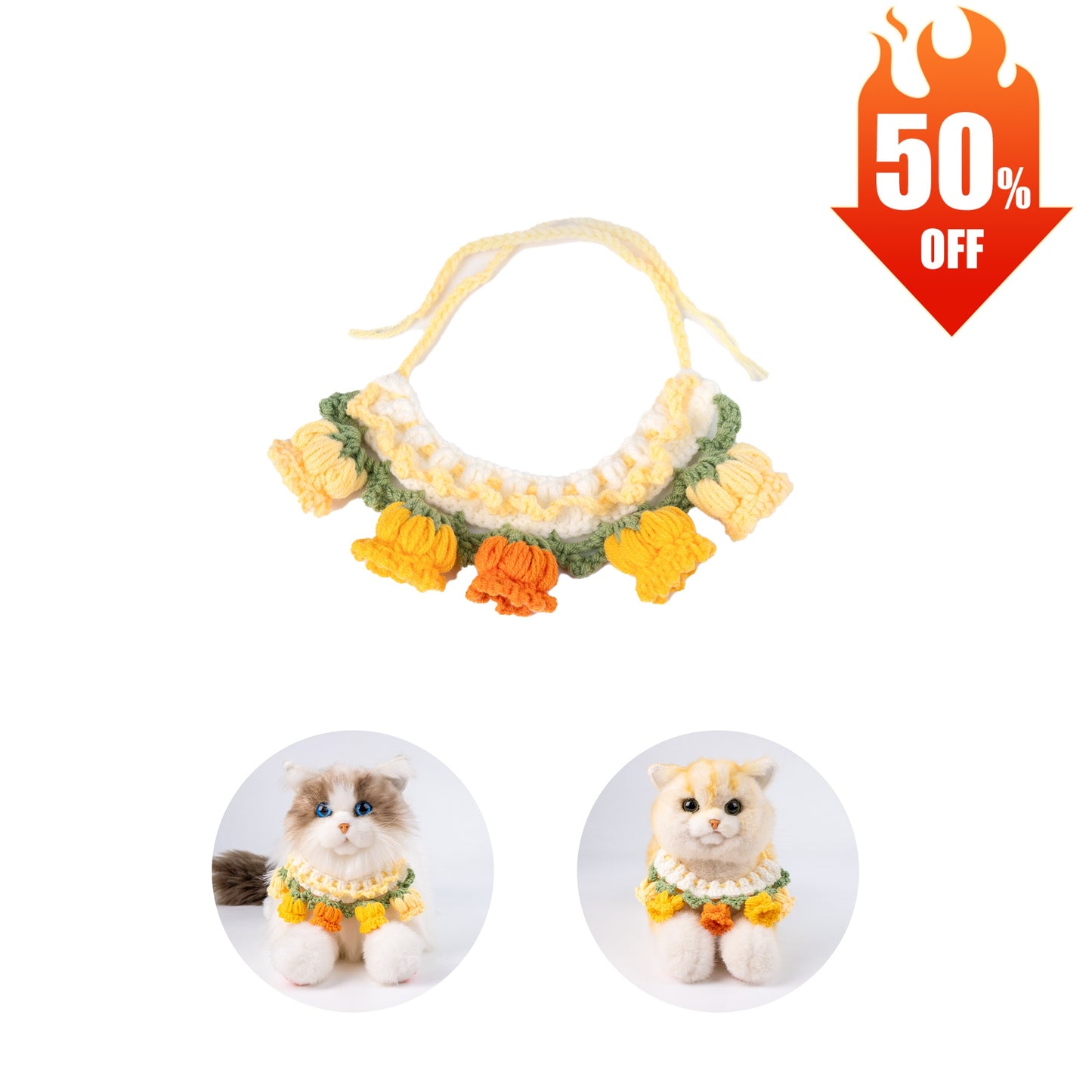Bellflower Scarf-Yellow for Cat Dog & Pet