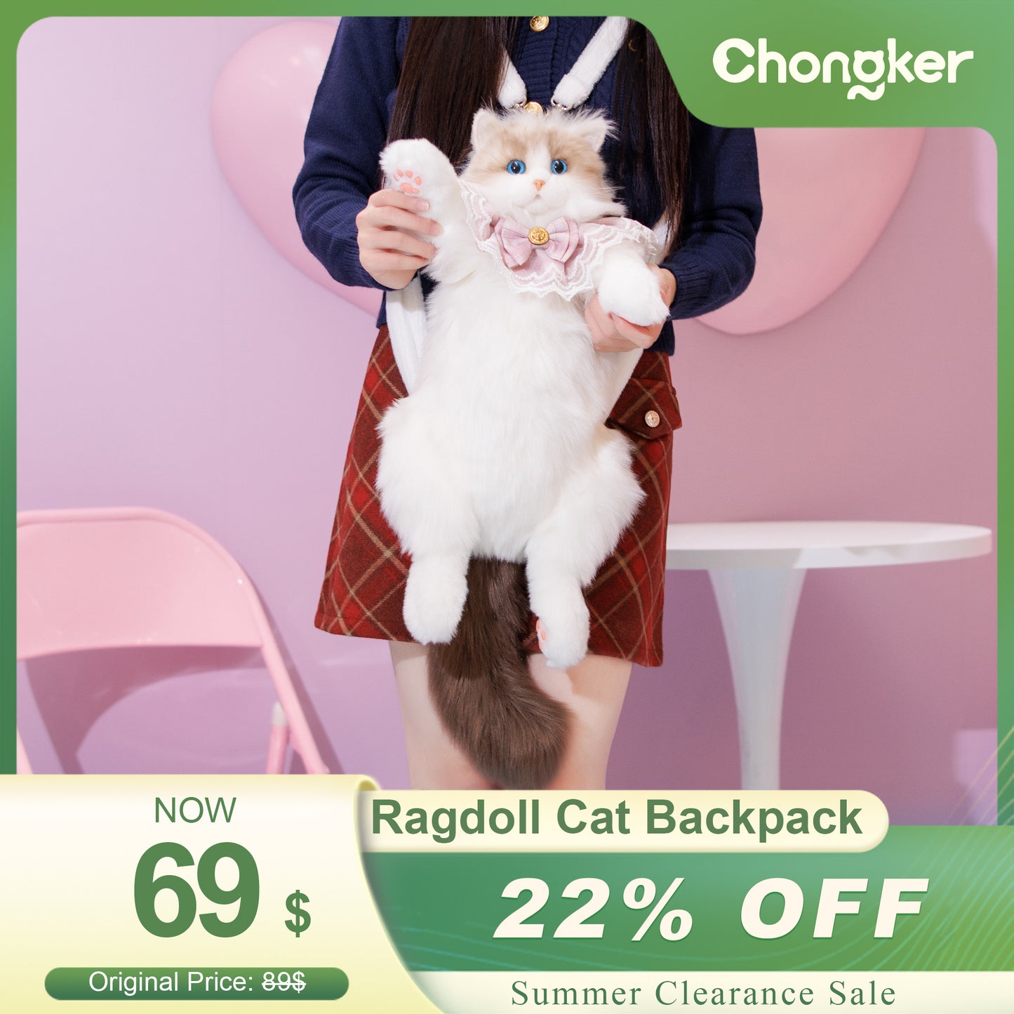 Ragdoll Cat Backpack – Cozy Companion for Travel & School