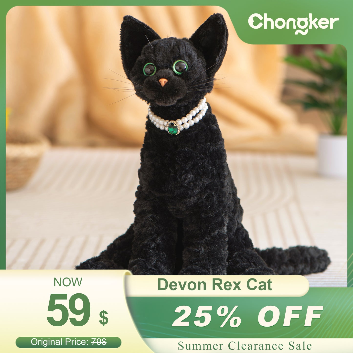 Devon Rex Cat Plush – Handmade Gift for Cat Lovers