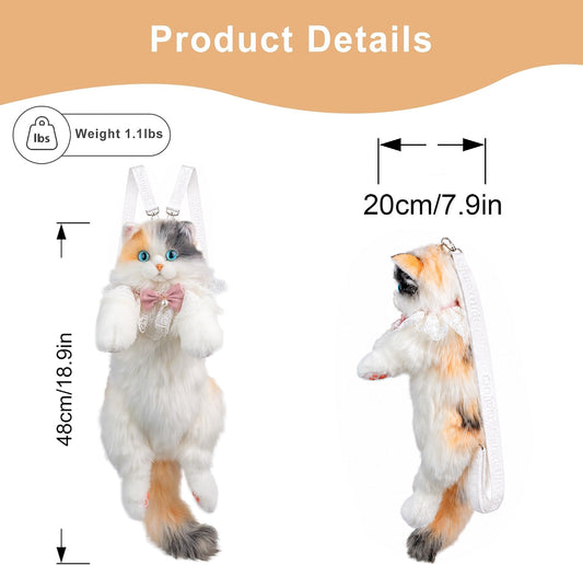Fairy Light-calico Cat Backpack –Handmade Glowing Plush Gift