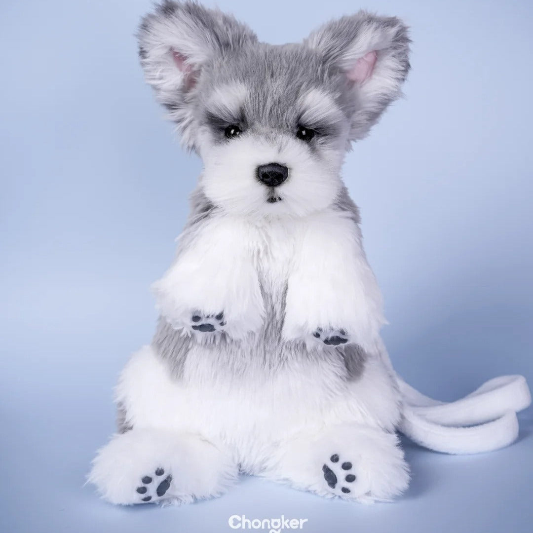 Schnauzer Backpack β Plush Dog Bag for Puppy Lovers & Kids