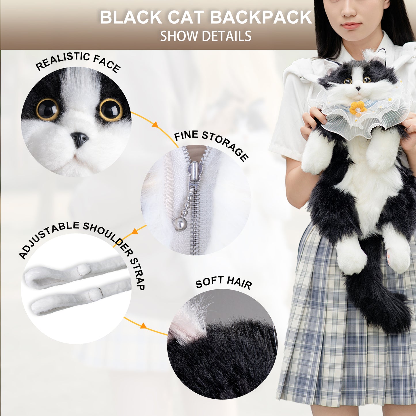 Mochila Chongket Gato Gato Negro