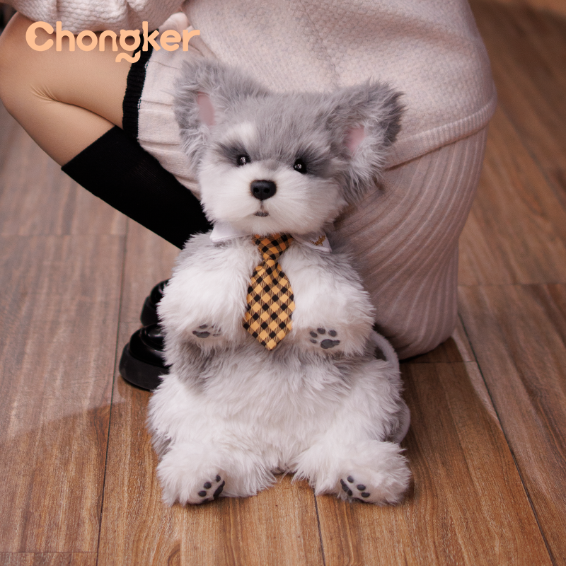 Schnauzer Backpack β Plush Dog Bag for Puppy Lovers & Kids
