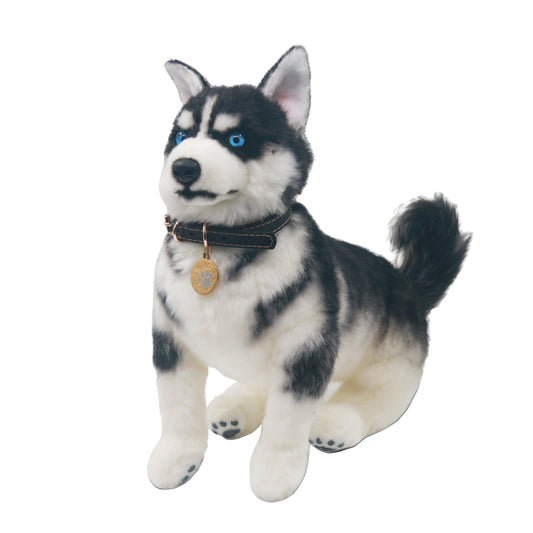 Husky en Peluche – Cadeau Réaliste pour Amoureux des Animaux
