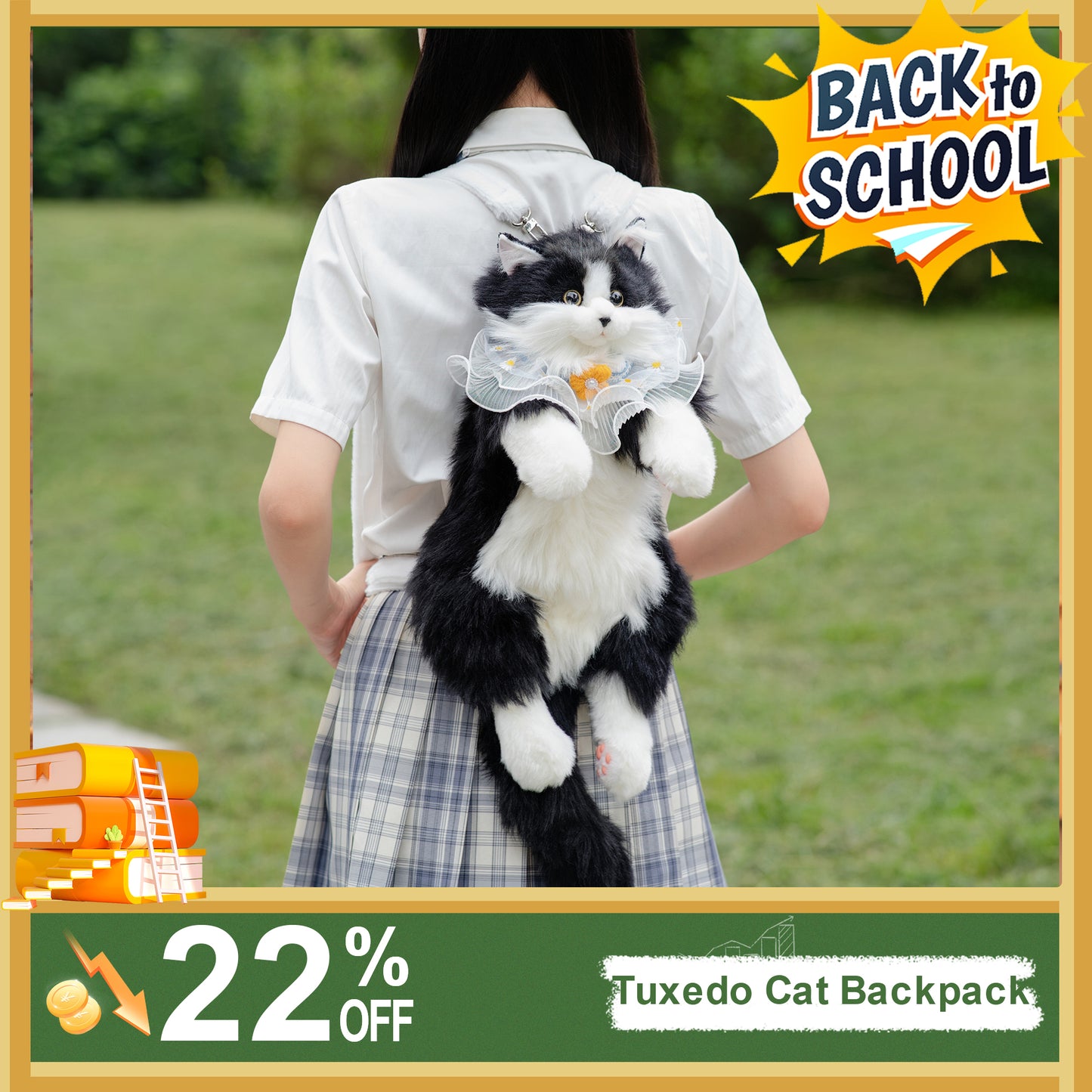 Tuxedo Cat Backpack – Cute Bag for Cat Fans Daily Companion