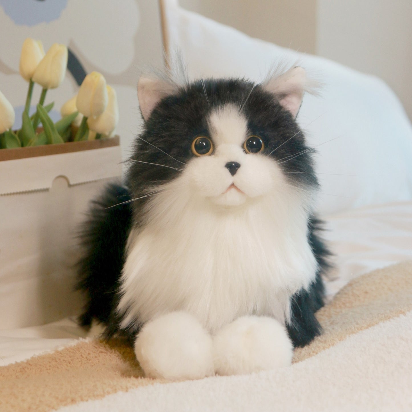 Tuxedo Cat Plush – Realistic Cat Toy for All-Age Cat Lovers