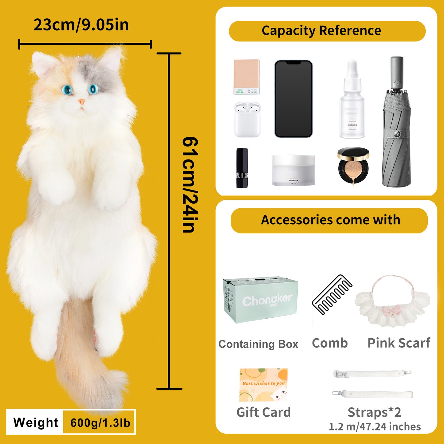フェアリーライト三毛猫バックパック