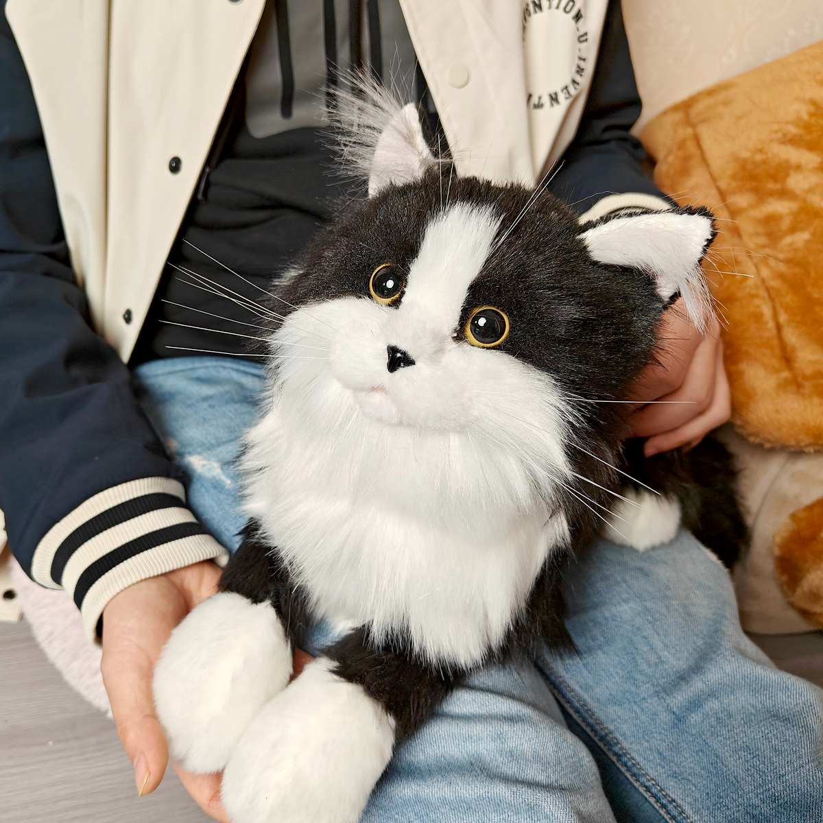 Tuxedo Cat Plush – Realistic Cat Toy for All-Age Cat Lovers