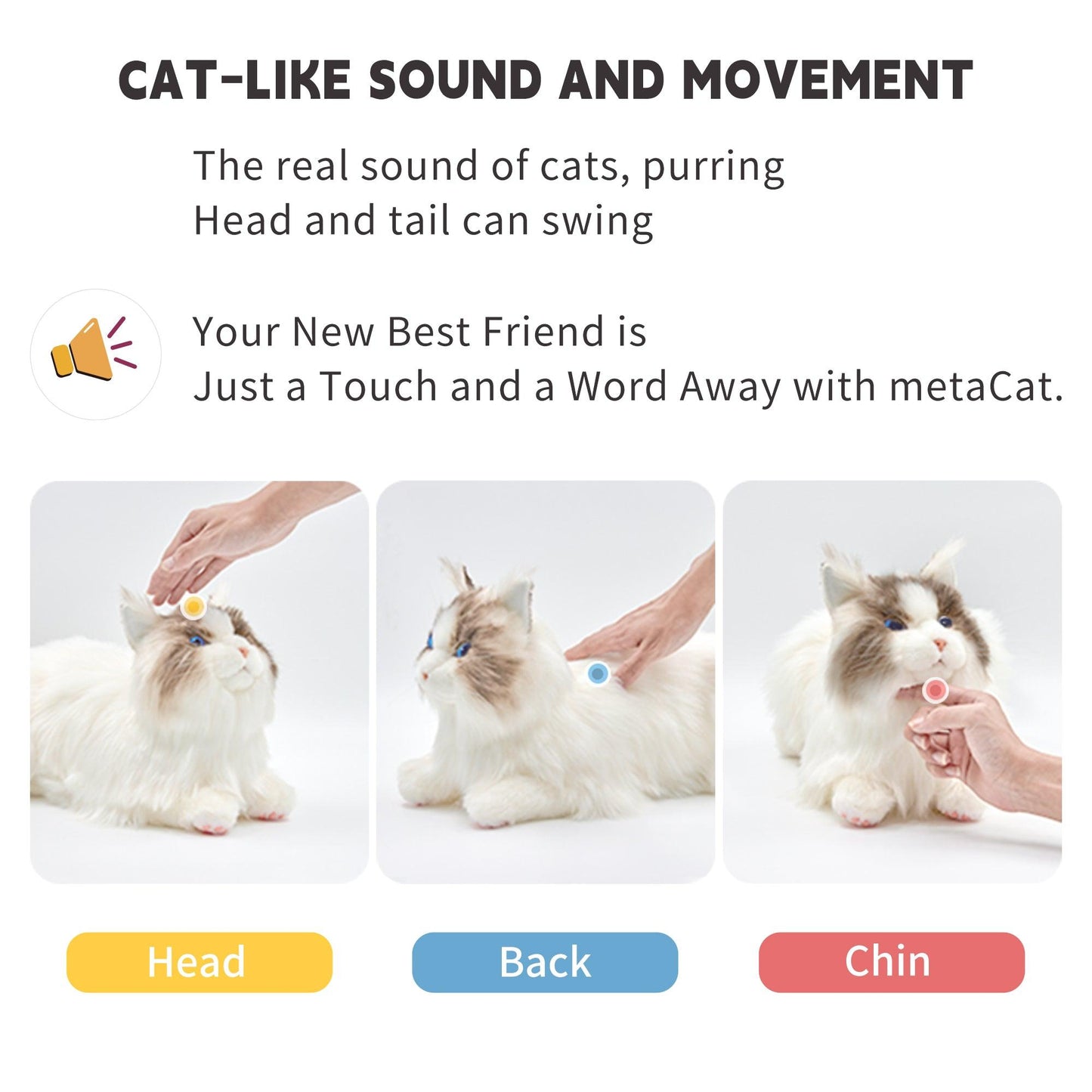 metaCat 2023 upgrade Interactive Companion Pets Robot Cat Realistic Stuffed Animals Cat Plush metaCat 2.0