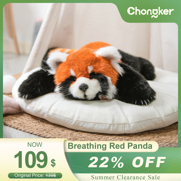 Breathing Red Panda Plush – Lifelike Calming Toy Gift