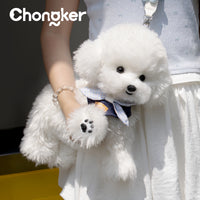 Bichon Frise Dog Backpack - Lifelike Companion Dog for Puppy Lovers