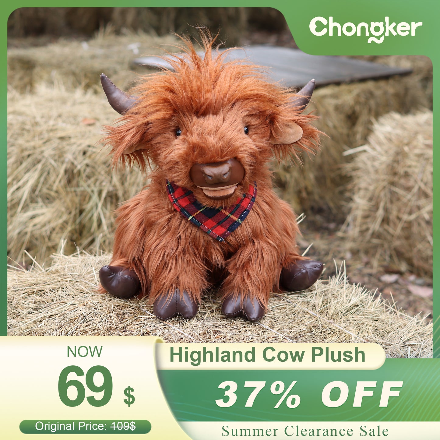 Highland Cow Plush – Weighted Toy for Kids & Adults