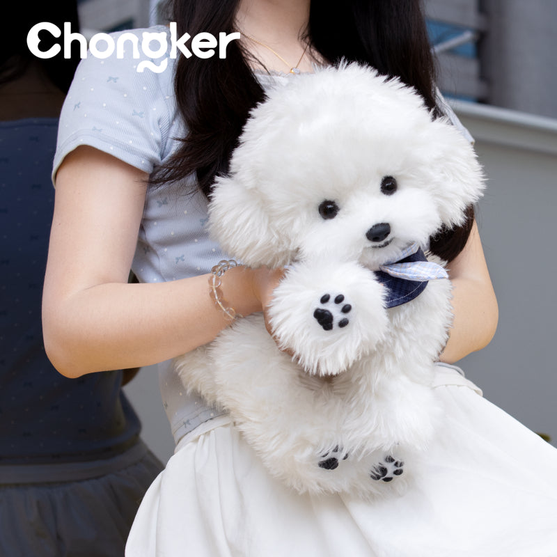 Bichon Frise Dog Backpack - Lifelike Companion Dog for Puppy Lovers
