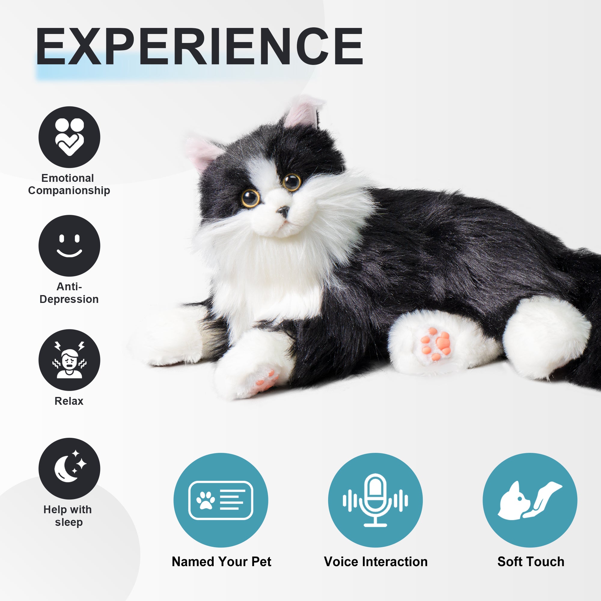 Percy Robot Cat – Interactive Weighted Comfort Toy