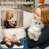 Gray Cat Lifelike Weighted Heated Cat for Comfort & Calm with Microwavable Pack