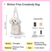 Bichon Frise Dog Backpack - Lifelike Companion Dog for Puppy Lovers