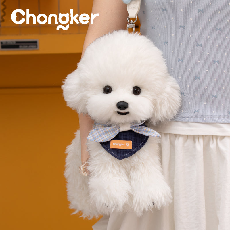 Bichon Frise Dog Backpack - Lifelike Companion Dog for Puppy Lovers