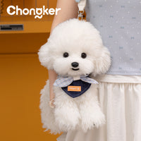 Bichon Frise Dog Backpack - Lifelike Companion Dog for Puppy Lovers