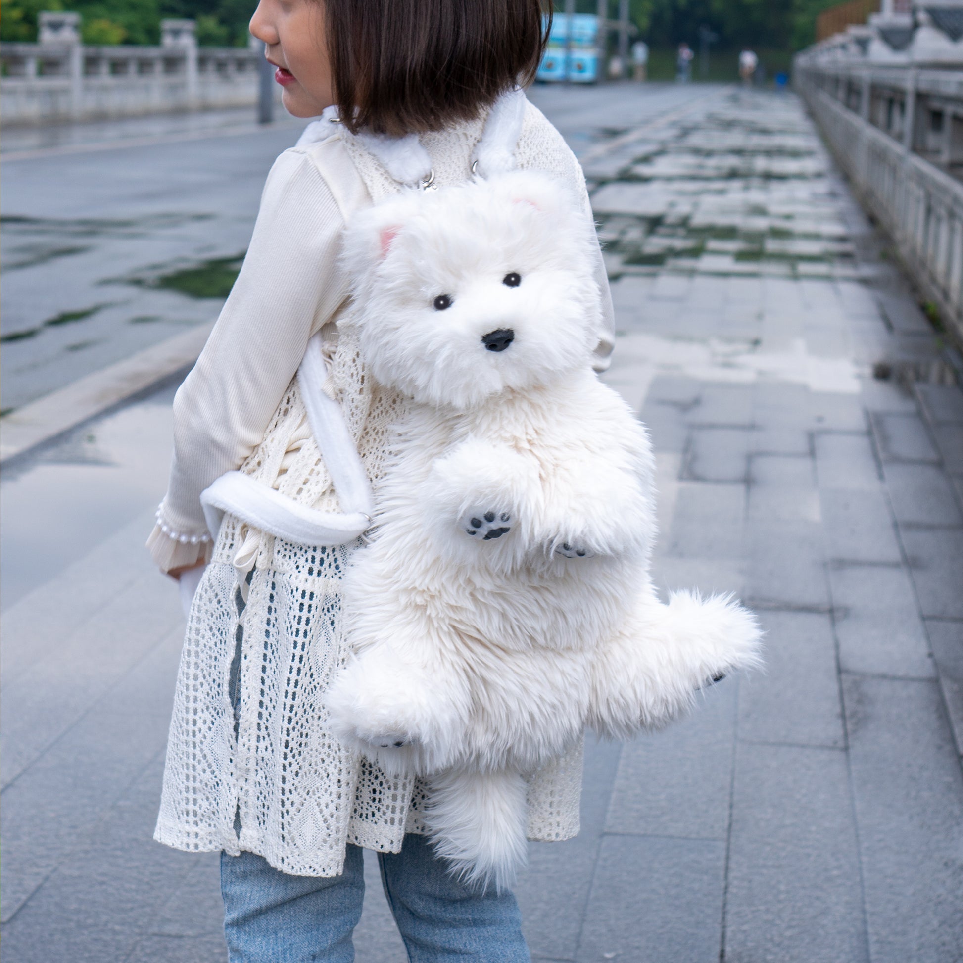 West Highland Terrier Cotton Shoulder Bag — Reusable Shopping Tote, 42 X 38cm, Eco-Friendly & Foldable