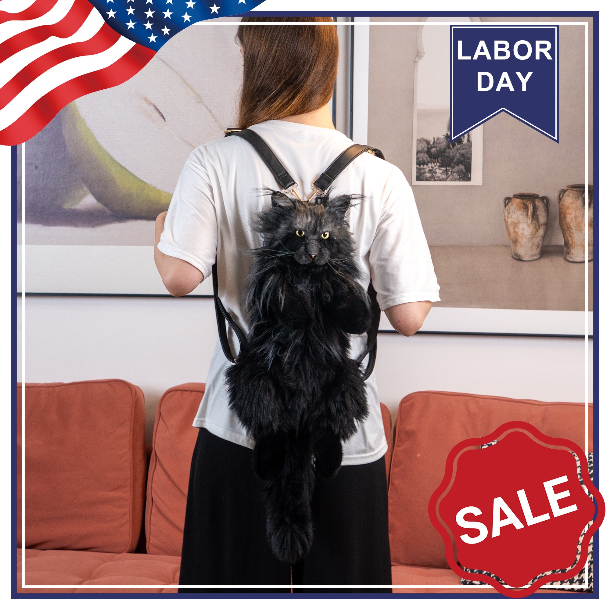 Maine Coon Cat Backpack – Realistic Cat Stylish Daypack