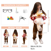 Sac à dos miniature de chat calico – Sac en peluche pour adolescents
