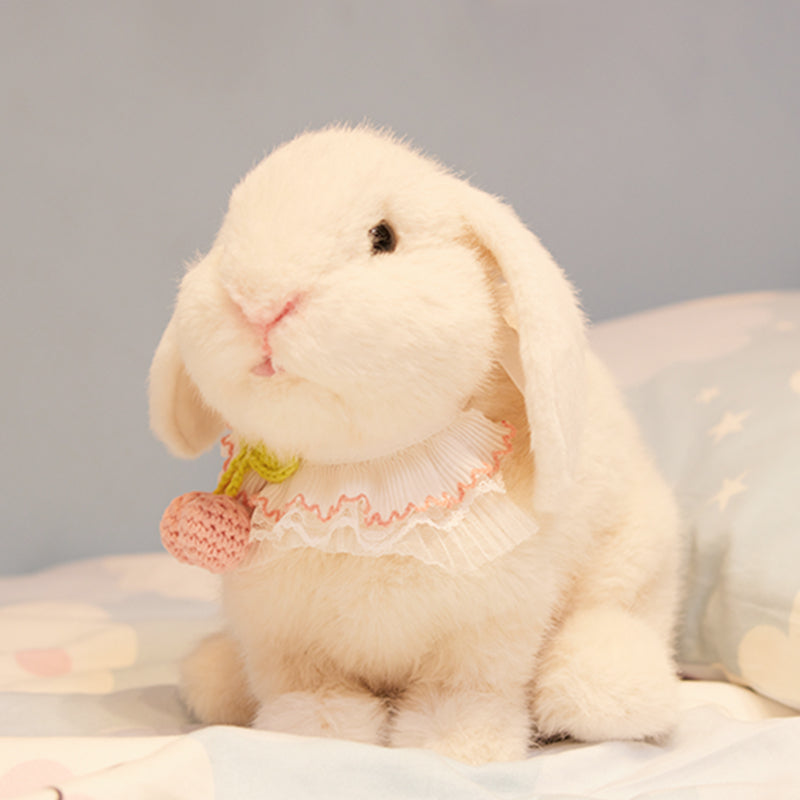Chongker White Rabbit Bunny Backpack Realistic Toy Doll for Women Gift for Kids - Chongker