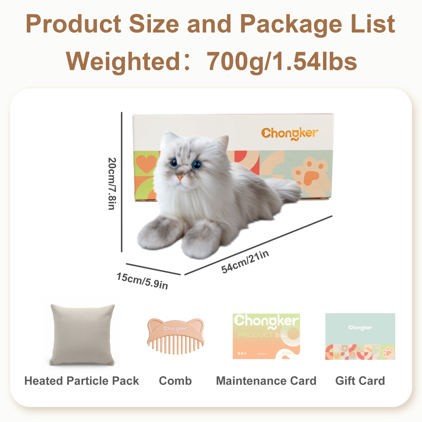 Gray Cat Lifelike Weighted Heated Cat for Comfort & Calm with Microwavable Pack