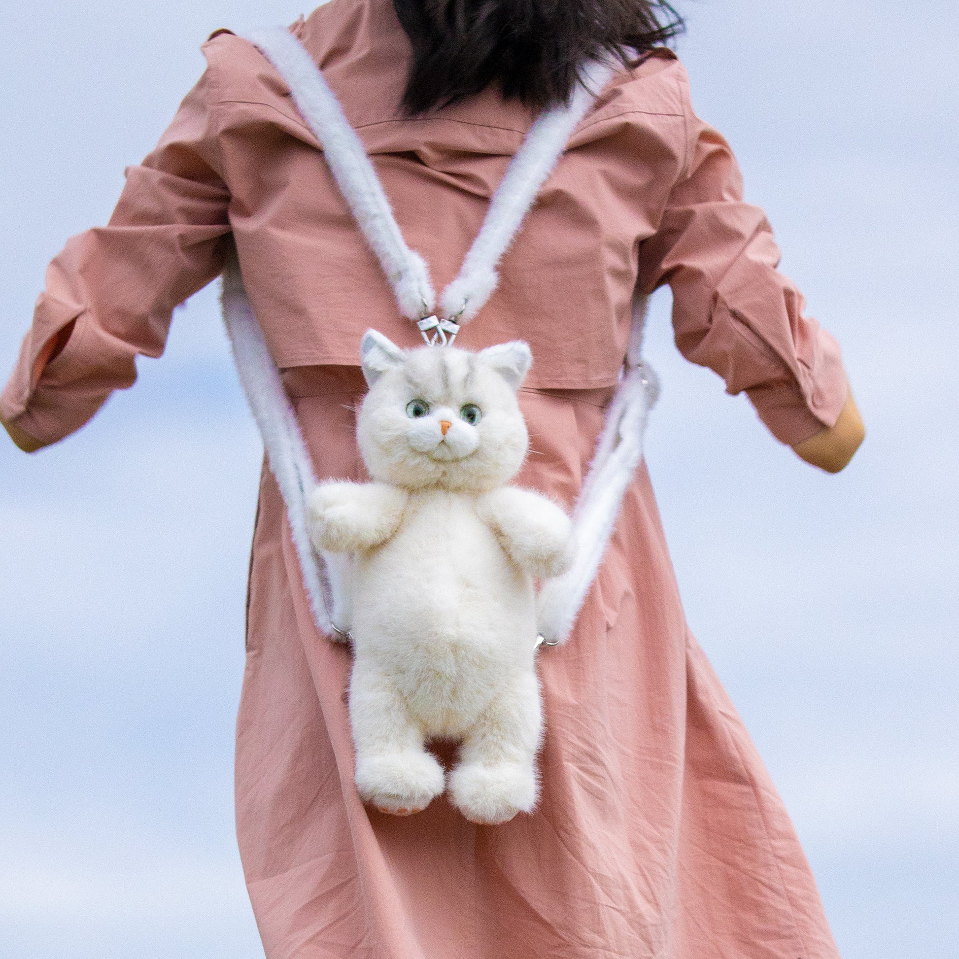 aizhe kids backpack white cat White Short-hair Cat Backpack – Chongker
