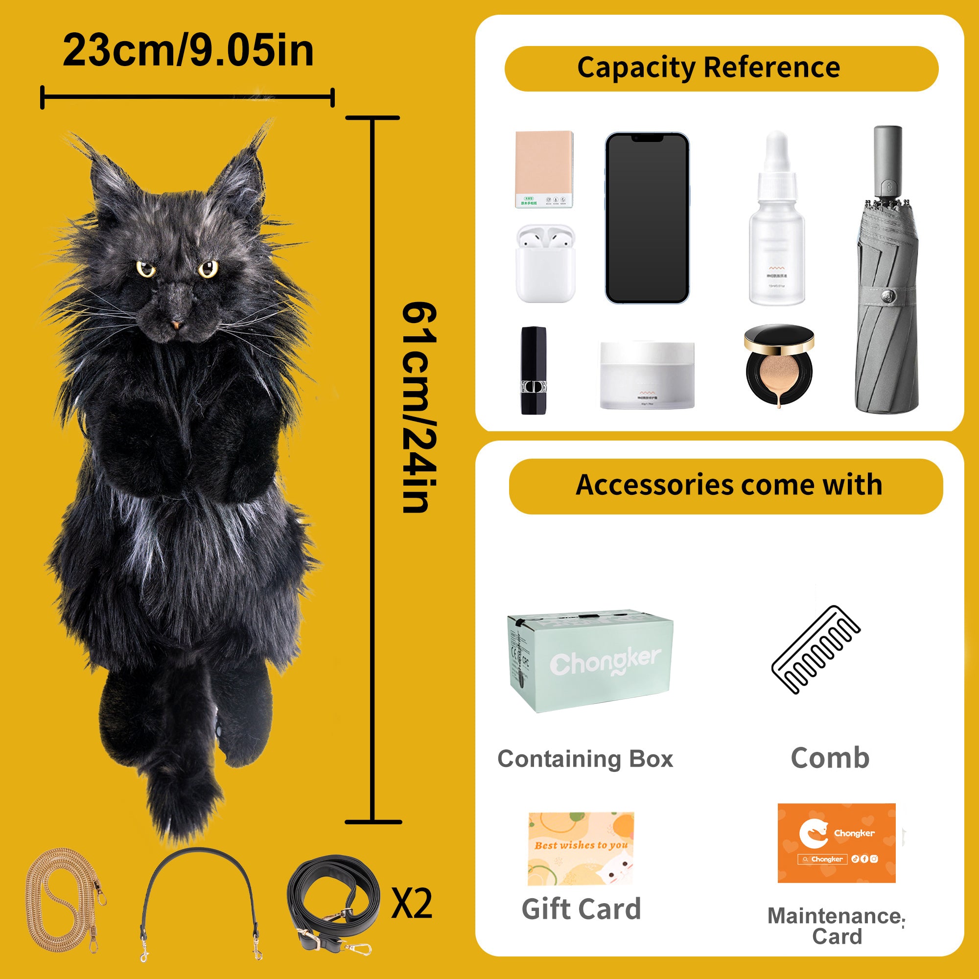 Maine Coon Cat Backpack – Realistic Cat Stylish Daypack