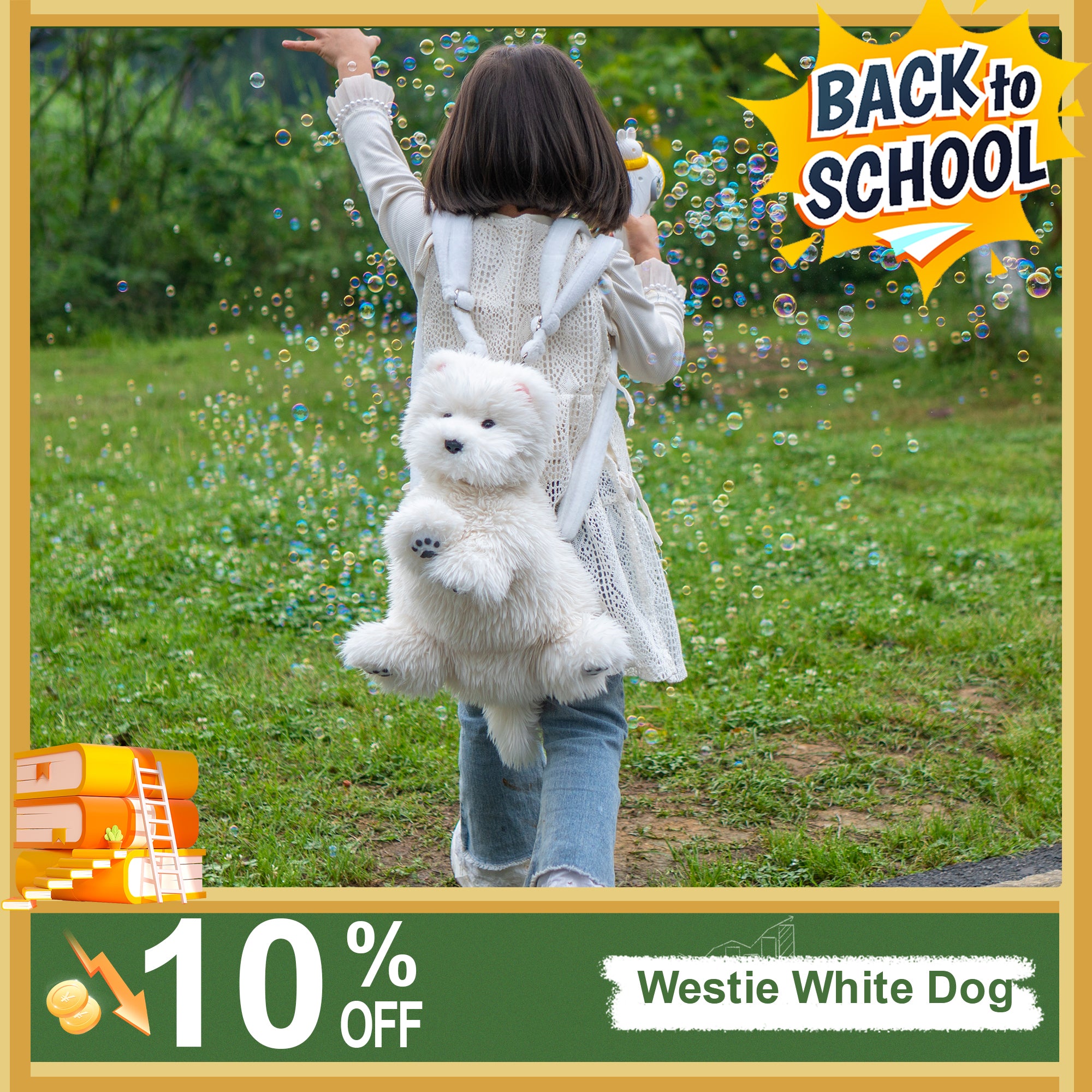 Mochila Westie Perro Blanco