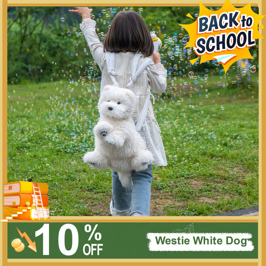 Westie Dog Backpack – Plush Bag for Girls & Puppy Lovers