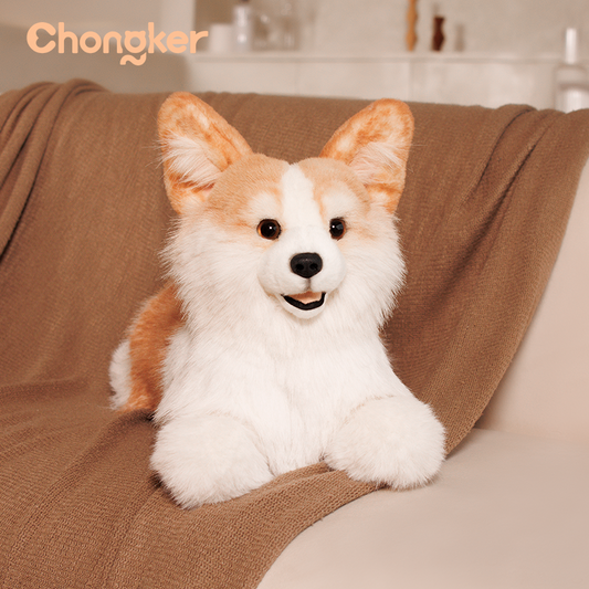 2.2lbs Corgi Dog Plush – Handmade Realistic Weighted for Dog Lovers & Kids