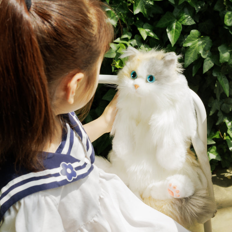 aizhe kids backpack white cat Mini Tuxedo Cat Backpack – Plush Cat Bag for Girls Gift Idea Mini Calico
