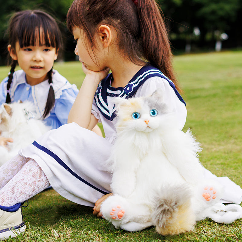 aizhe kids backpack white cat Mini Tuxedo Cat Backpack – Plush Cat Bag for Girls Gift Idea Mini Calico