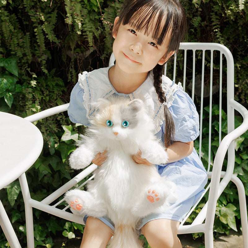 aizhe kids backpack white cat Mini Tuxedo Cat Backpack – Plush Cat Bag for Girls Gift Idea Mini Calico