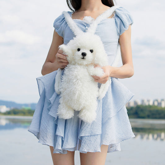 Chongker Backpack Plush Teddy Dog Handmade Realistic Plush Gift for Women and Kids