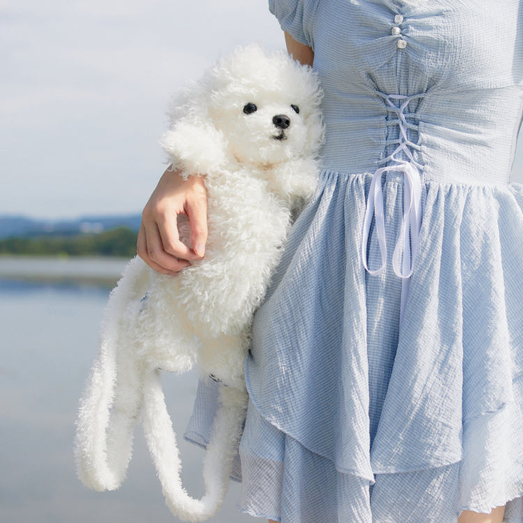 Chongker Backpack Plush Teddy Dog Handmade Realistic Plush Gift for Women and Kids