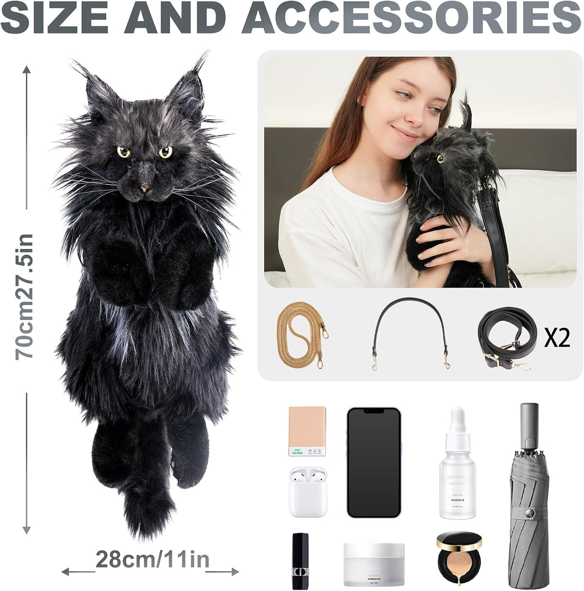 Maine Coon Cat Backpack – Realistic Cat Stylish Daypack