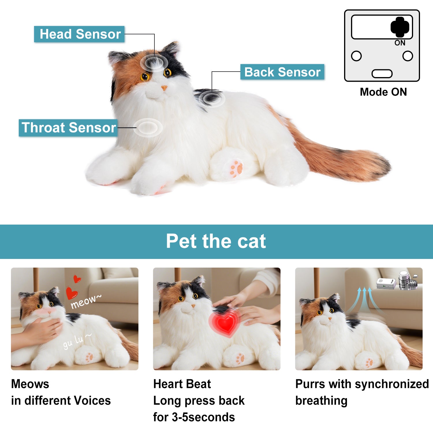 Percy Robot Cat – Interactive Weighted Comfort Toy