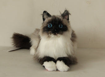 compare product Plush Siamese Cat Longhair Weighted -Handmade Life-Size Companion & Pet Memorial
