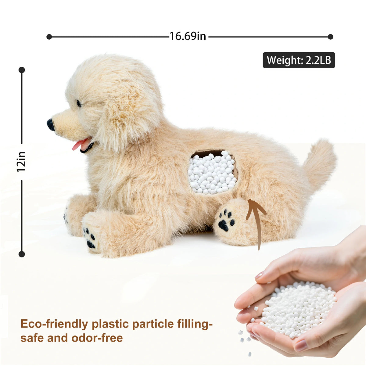 2.2lbs Golden Retriever Plush – Weighted Emotional Support Toy Gift