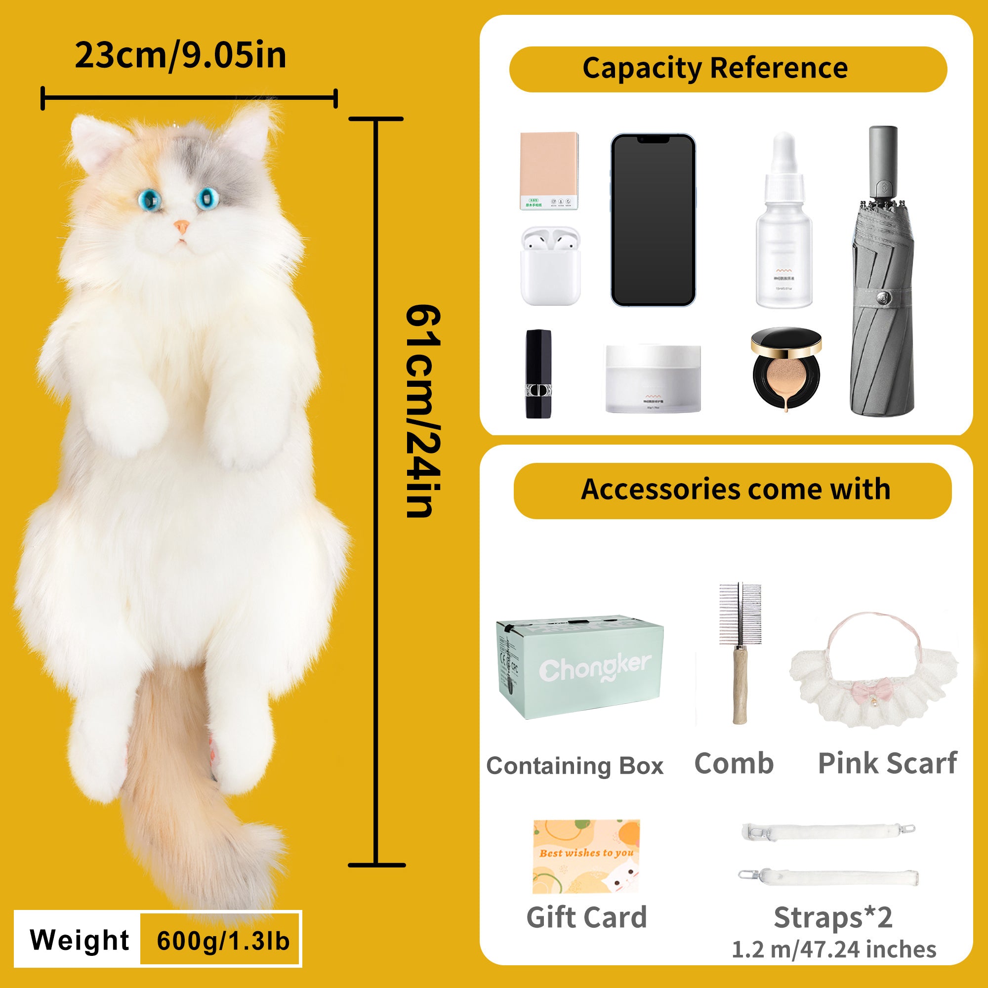 Fairy Light Calico Cat Backpack