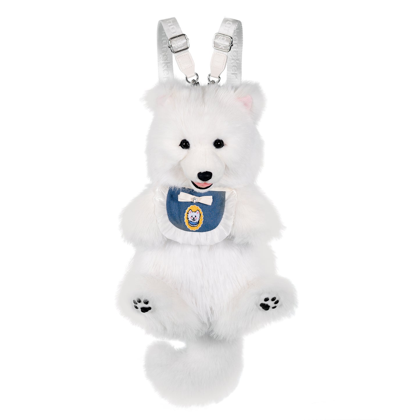 Fluffy Samoyed Backpack - Realistic White Cloud Cozy