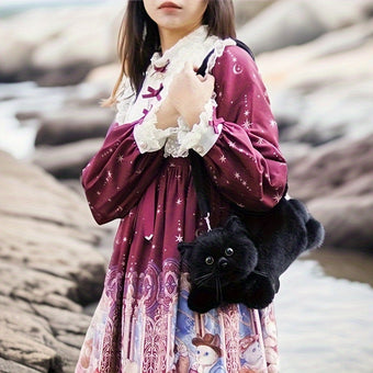 compare product Black Cat Plush Purse – Kawaii Bag for Girls & Teens