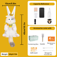 Sac à dos miniature de chat calico – Sac en peluche pour adolescents