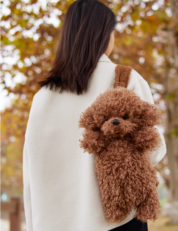 Chongker Backpack Plush Teddy Dog Handmade Realistic Plush Gift for Women and Kids - Chongker
