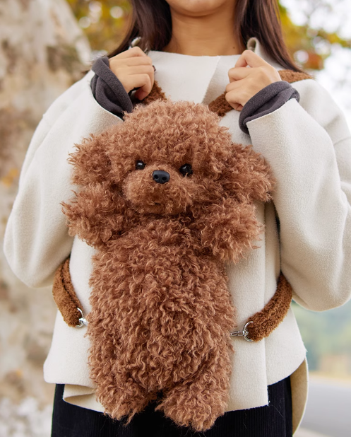 Chongker Backpack Plush Teddy Dog Handmade Realistic Plush Gift for Women and Kids - Chongker