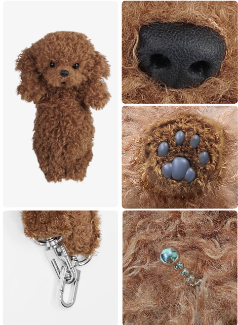 Chongker Backpack Plush Teddy Dog Handmade Realistic Plush Gift for Women and Kids - Chongker